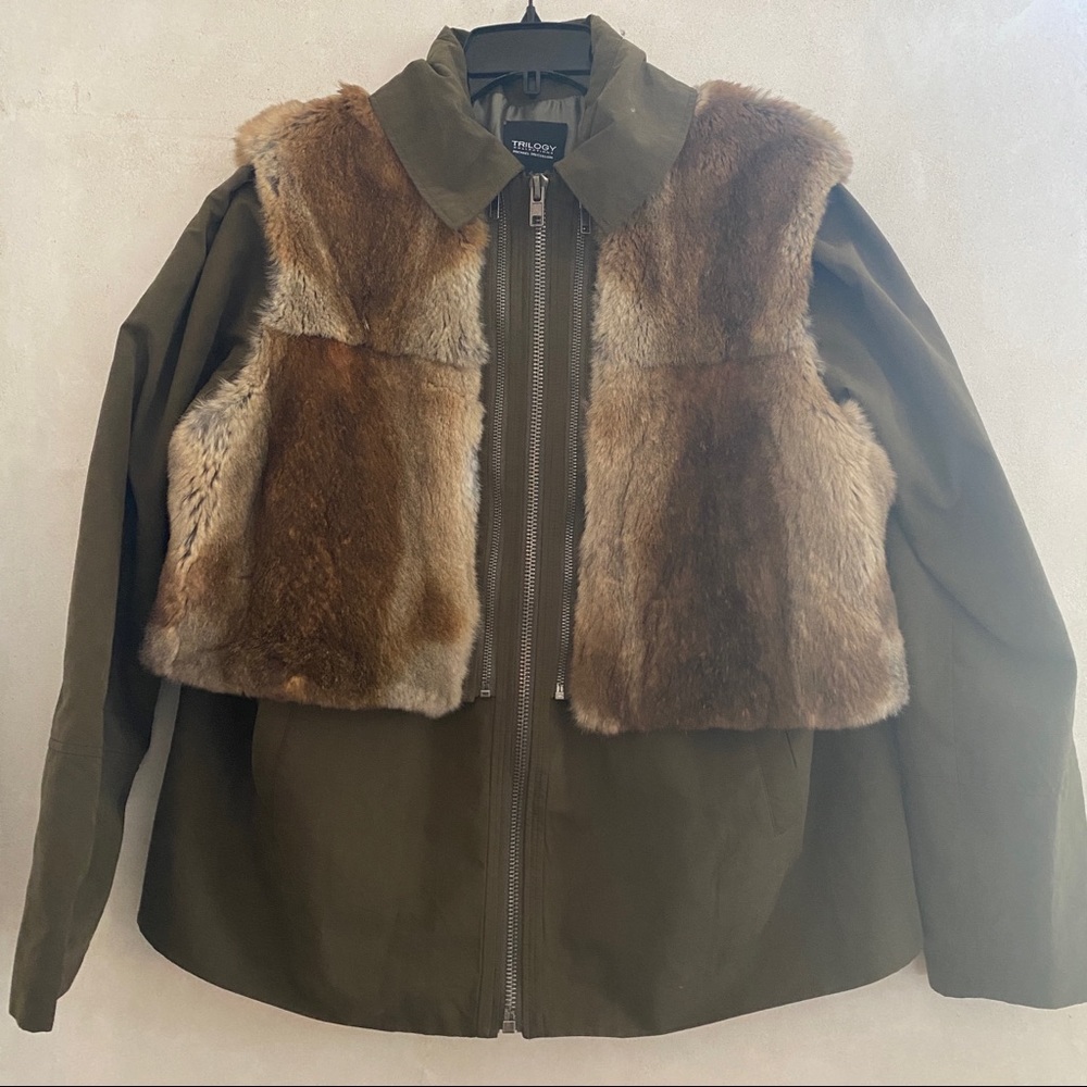 Trilogy Collections by Michael McCollum XL Urban Khaki zipped fur Saks Fifth